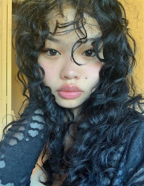 Curly Asian Hair Curly Hair With Bangs Black Curly Hair Curly Hair