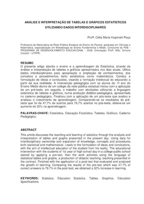 PDF ANÁLISE E INTERPRETAÇÃO DE TABELAS E PDF fileANÁLISE E INTERPRETAÇÃO DE TABELAS E