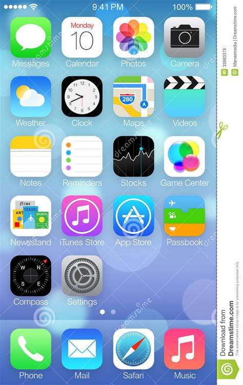 Ios 7 Icons And Homescreen Editorial Photo Image 33983376