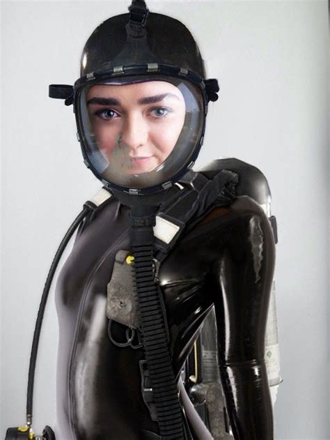 gas mask girl female robot latex cosplay hazmat suit latex babe latex wear scuba diving