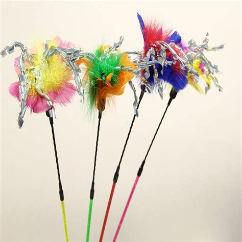 Pleasant Cat Feather Toys Classic Cats Teaser Playing Feather Toys Fancy Cats Teasing Sticks