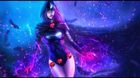 Desktop Wallpaper Raven Teen Titans Villain Purple Art