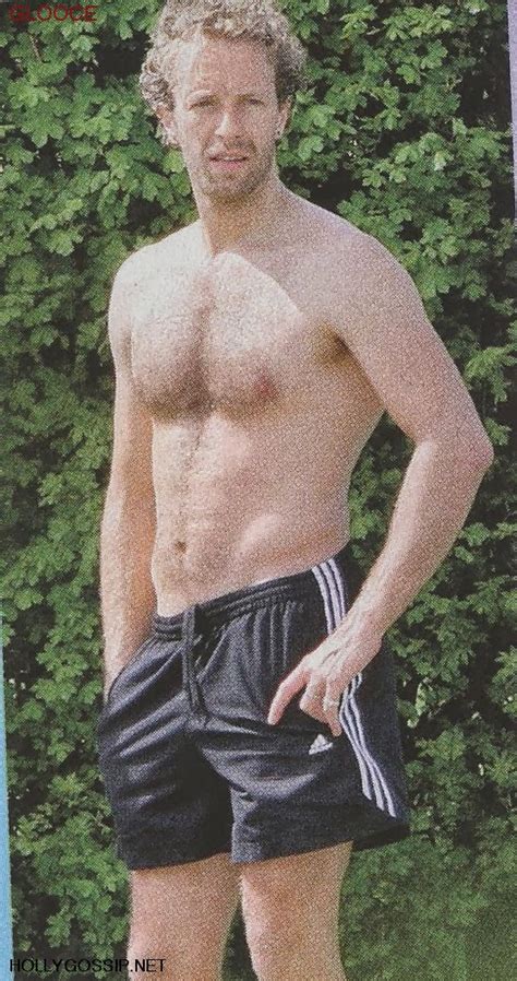 Male Celebrities Chris Martin From Coldplay Shirtless Wearing An Adidas Trunks