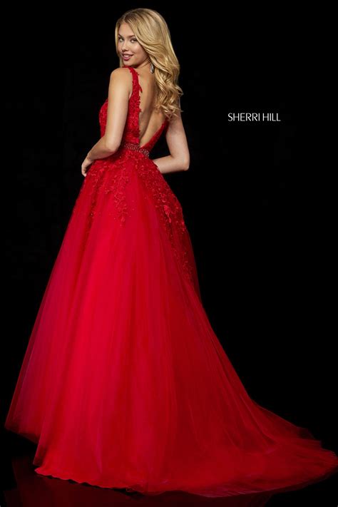 style 11335 sherri hill ball gown skirt tulle ball gown prom dresses ball gown red prom