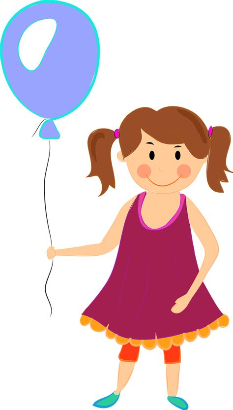 Mała Dziewczynka Balon Darmowa Grafika Wektorowa Na Pixabay