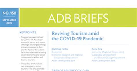 Reviving Tourism Amid The Covid 19 Pandemic Asian Development Bank
