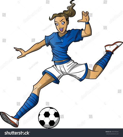 This Is A Cartoon Vector Illustration Of A Female Soccer