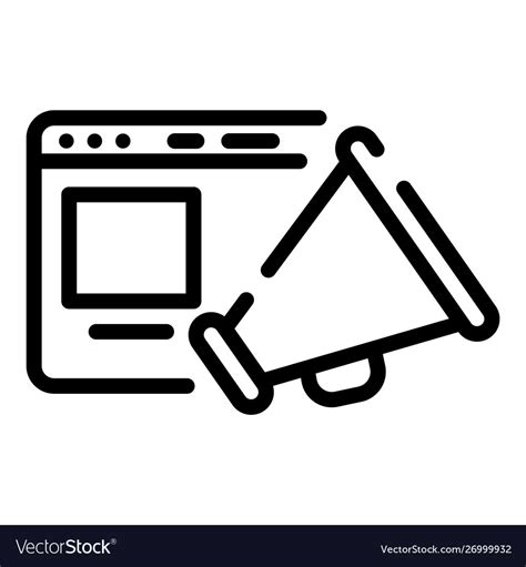 Online Advertising Icon Outline Style Royalty Free Vector