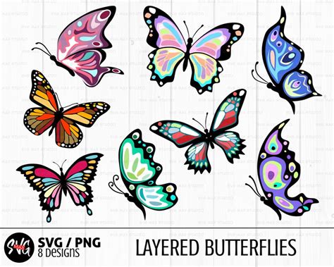 Butterfly Svg Bundle Butterflies Svg Butterfly Png Layered Etsy Canada