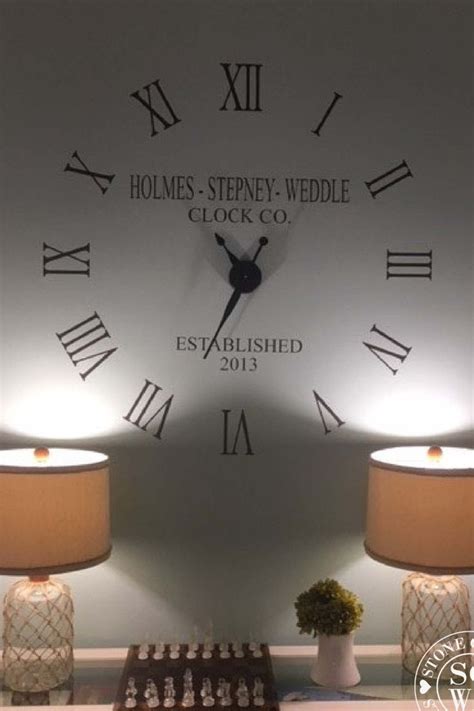 Personalized Name Clock Co And Date Clock Wall Decals With Working