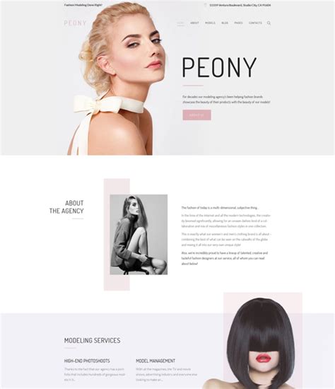 Sleek And Stylish Wordpress Themes For Models And Modeling Agencies