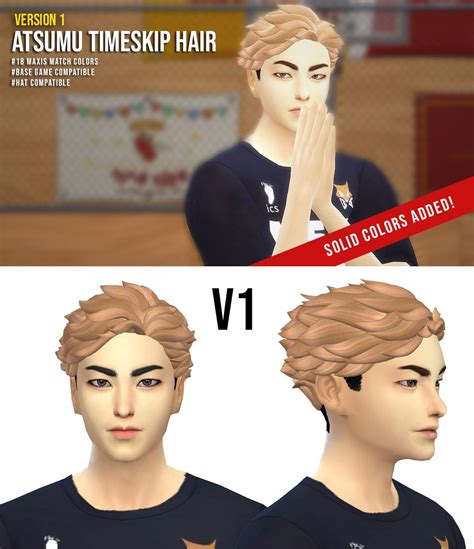 V1 Atsumu Timeskip Hair In 2021 Sims 4 Sims 4 Anime Sims Hair
