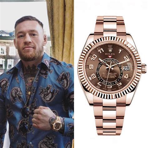 Conor Mcgregor Wears A Rolex Sky Dweller Everose Gold Presenting The Finest Mens Watches