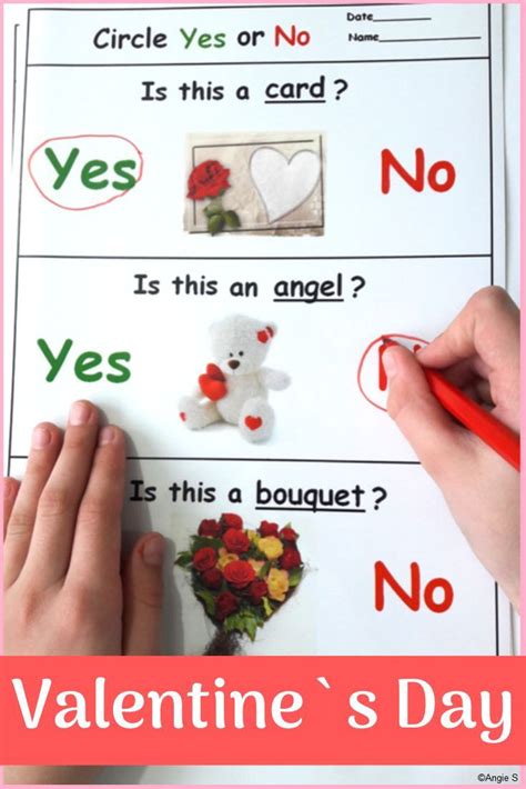 Valentine S Day Yes No Questions Autism Activities Elementary