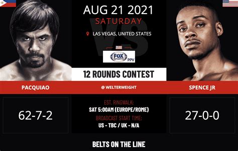 Manny pacquiao steps into the ring with errol spence, jr. How To Watch Manny Pacquiao vs Errol Spence Jr Live Stream