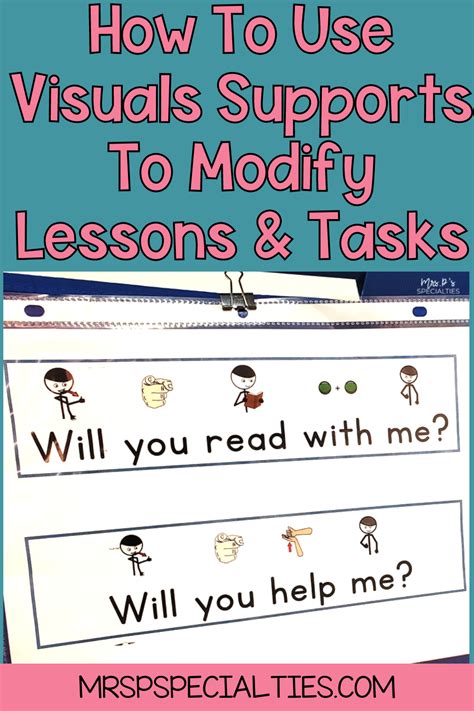 Use Visuals To Modify And Support Lessons And Tasks · Mrs Ps