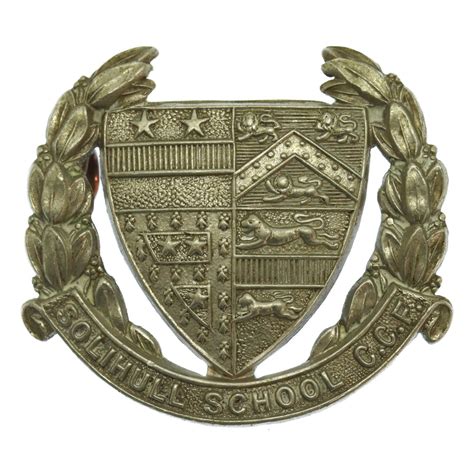 Solihull School Ccf White Metal Cap Badge
