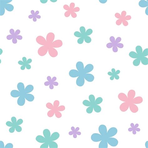 Premium Vector Colorful Pastel Pattern With Flowers