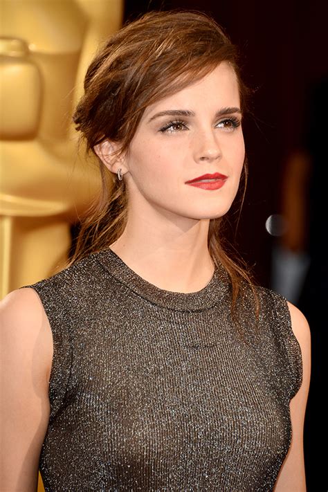 How To Copy Emma Watsons Perfectly Messy Oscars Hair Sheknows