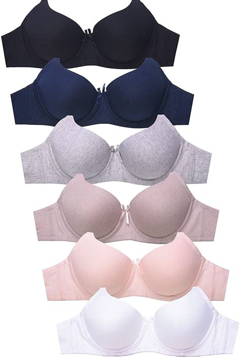 womens 6 pack of everyday plain lace d dd ddd cup bra various style 4307pd1 34d