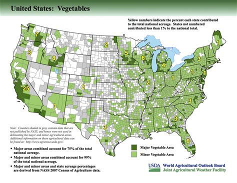 Usd Releases New Maps Identifying Major Crop Producing Areas Vegetables