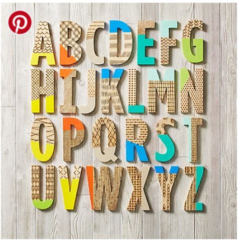 Land Of Nod Painted Wood Alphabet Wooden Letters Diy Wooden Letters