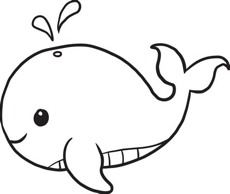 Whale Animal Cartoon Doodle Kawaii Anime Coloring Page Cute