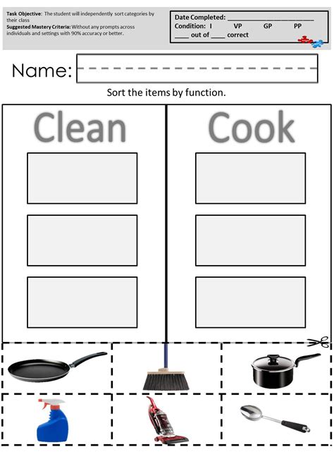 Free Printable Life Skills Worksheets For Special Needs Students