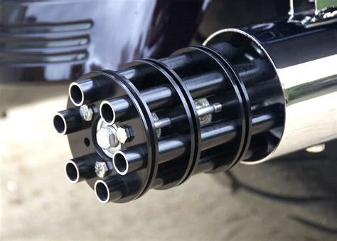 .in terms of modifications, however, this guy took a unique and quite cool route to a simple a exhaust modification. Super Gunships For Harley Baggers (Chrome with Black ...