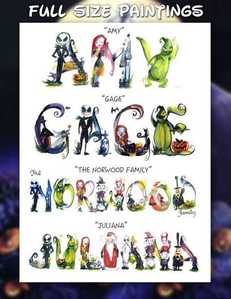Halloween yard art inspired by tim burton's nightmare before christmas. Custom Nightmare Before Christmas Name Painting - Tim ...