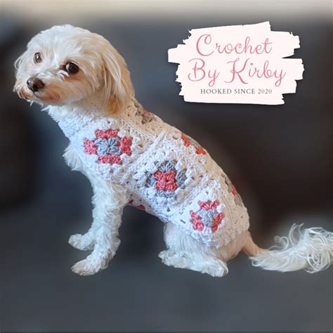 Granny Square Crochet Dog Sweater Pattern Small Dog Clothes Etsy