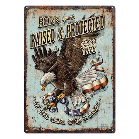 Metal Tin Signs Funny Vintage Personalized 12 Inch X 17 Inch Born