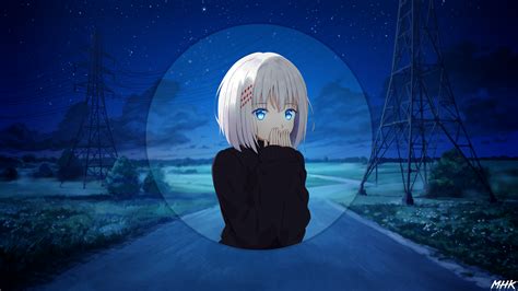 Imagini De Fundal Fete Anime Noapte In Ceata Natură Albastru