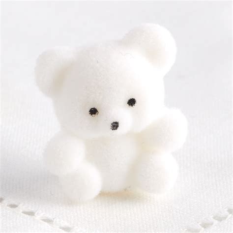 Miniature White Flocked Teddy Bears Christmas Miniatures Christmas
