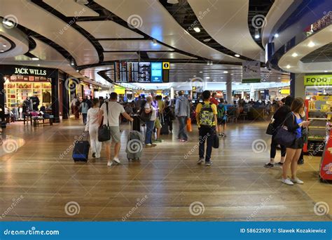 Busy International Airport Terminal Heathrow Editorial Stock Image