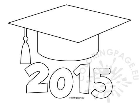 Graduation Cap 2015 Coloring Page