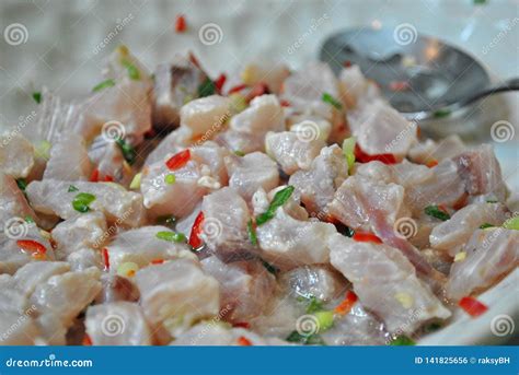 Fish Kinilaw Or Raw Fish With Spices Stock Photo Image Of Isda