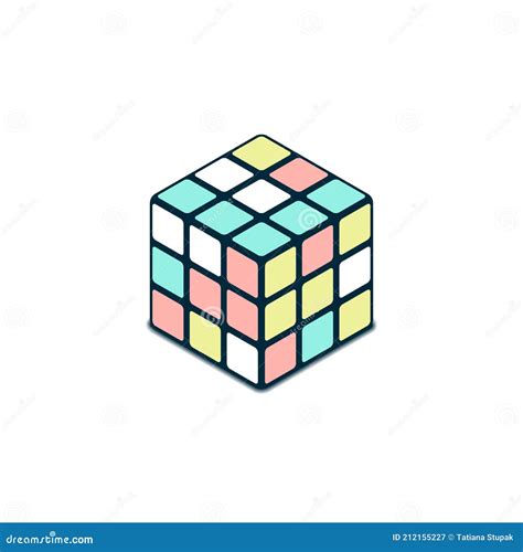 Rubik`s Cube Vector Colorful Isolated Isometric 3d Illustration Stock