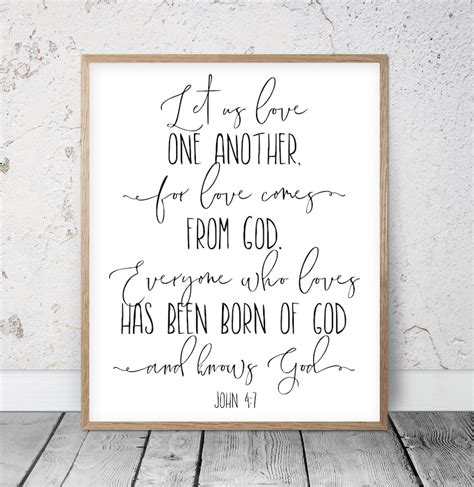 1 John 47 Let Us Love One Another Bible Verse Printable Etsy