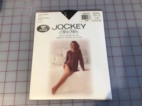 Vintage Nos Jockey For Her Control Top Pantyhose Medium Tall Black