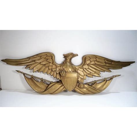 Vintage Sexton American Eagle W Shield And Flag Gold Cast Metal Wall