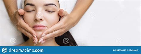 Professional Anti Aging Facial Massage Action Stock Image Image Of Banner Natural 255656345