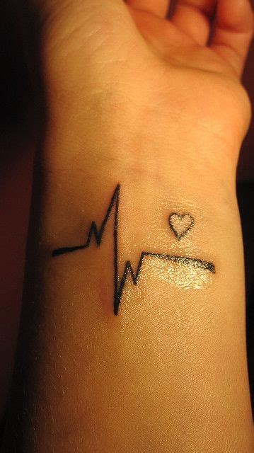 Awesome Black Ink Heart Cardiogram Tattoo On Wrist Tattooimagesbiz