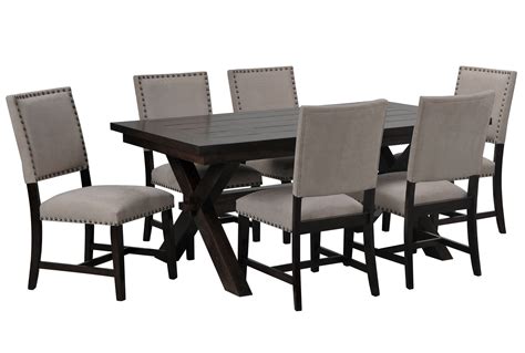 Russell 7 Piece Dining Set Wfabric Side Chairs 7 Piece Dining Set
