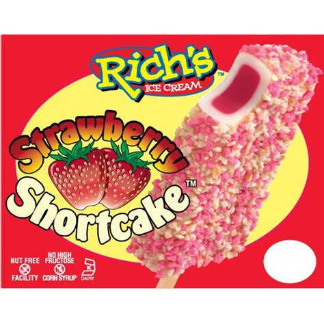 Richs Strawberry Shortcake Bar Sweetheart Ice Cream