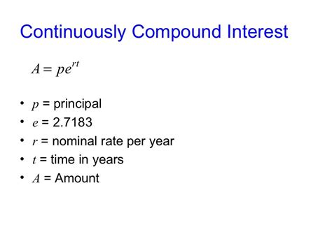 How To Calculate Continuously Compound Interest