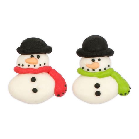 Snowmen With Hats Royal Icing Decorations Bulk — Caljavaonline