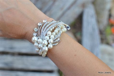 Sparkling Pearl Cuff Bracelet