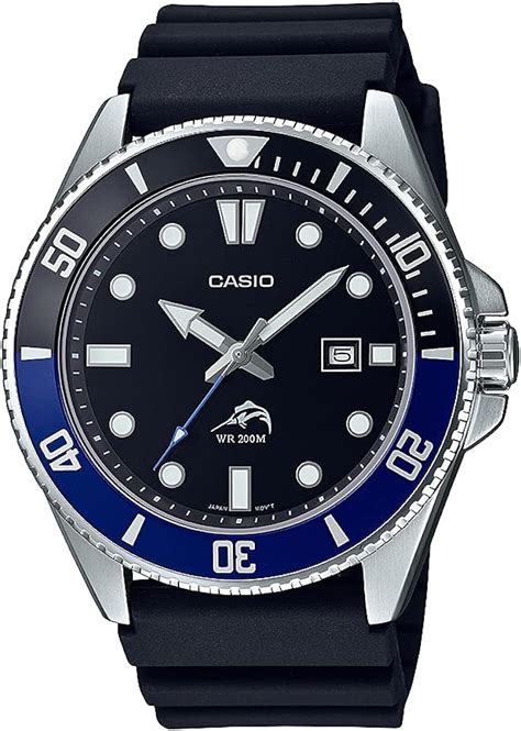 Casio Men S Mdv106 1av 200 M Wr Black Dive Watch Mdv106 1a Black Blue Classic Amazon Ca