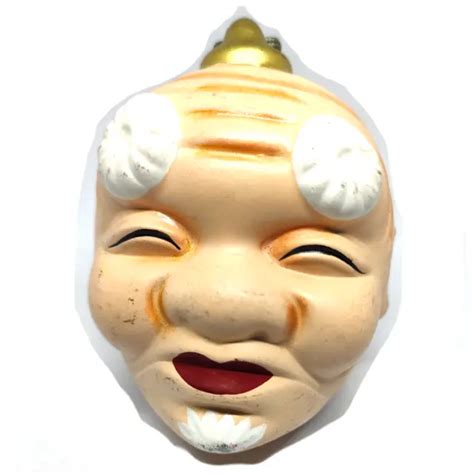 Okina Old Man Japanese Noh Theatre God Of Peace Lucky Charm Dorei Clay Bell 21 99 Picclick